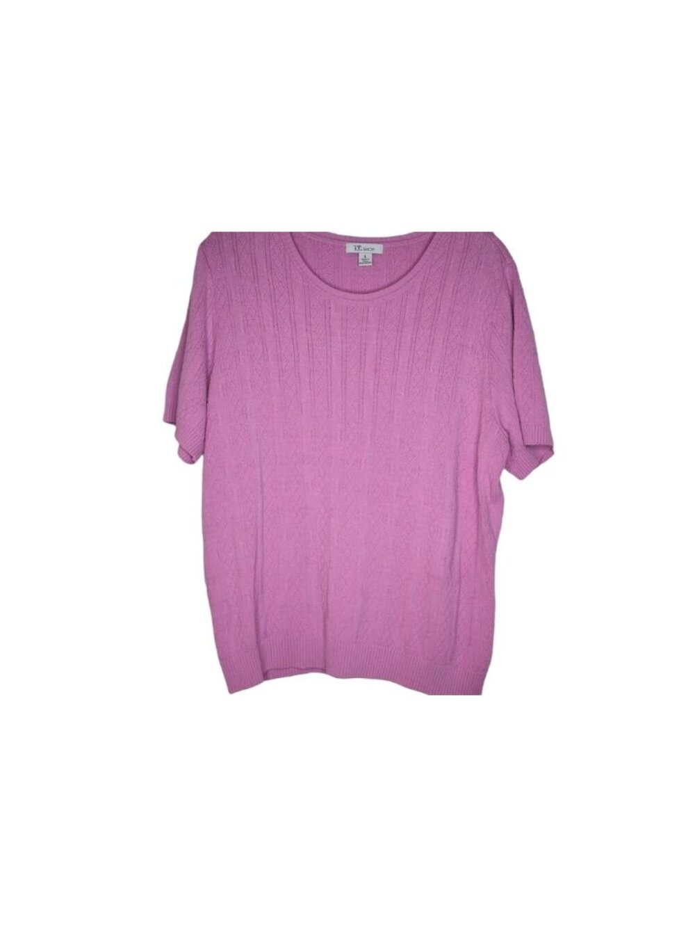 The Tog Shop Pink Knit Short Sleeve Sweater L